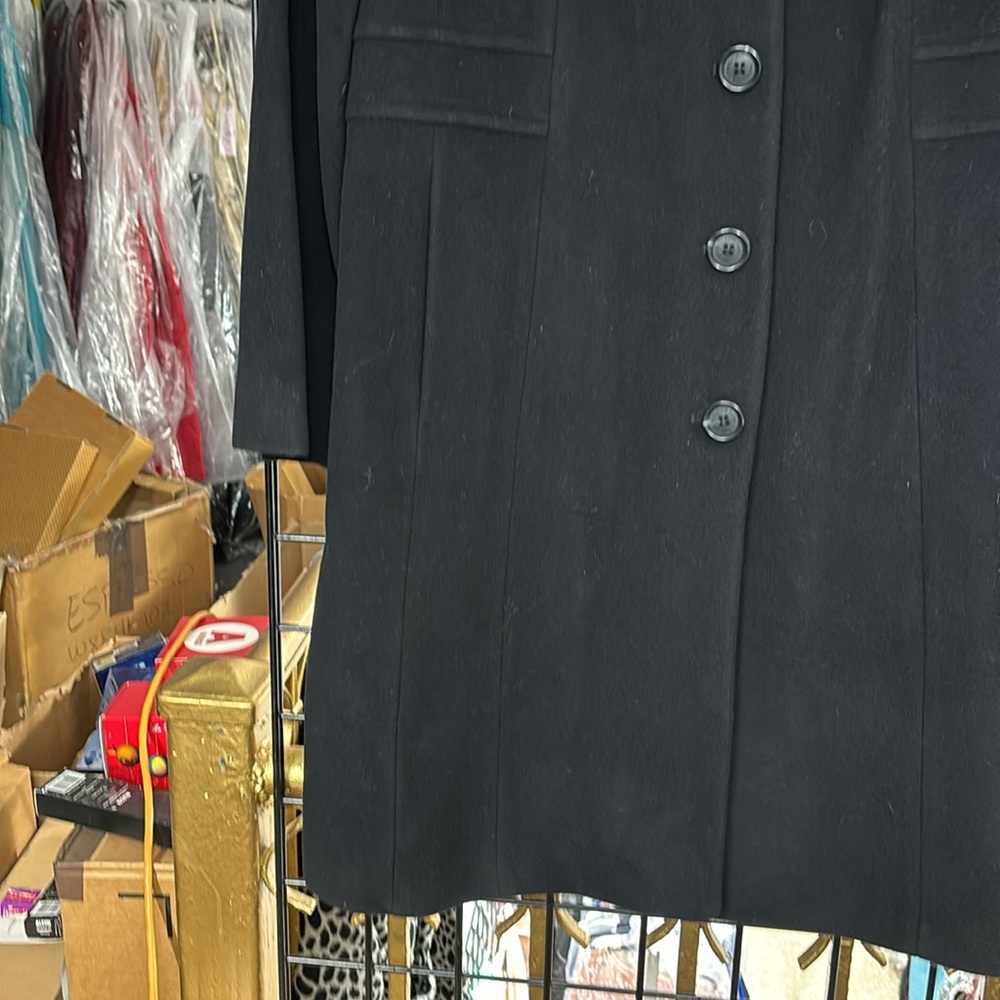 NWT,Anne Klein Single-Breasted Walker Coat,black - Picture 6 of 17